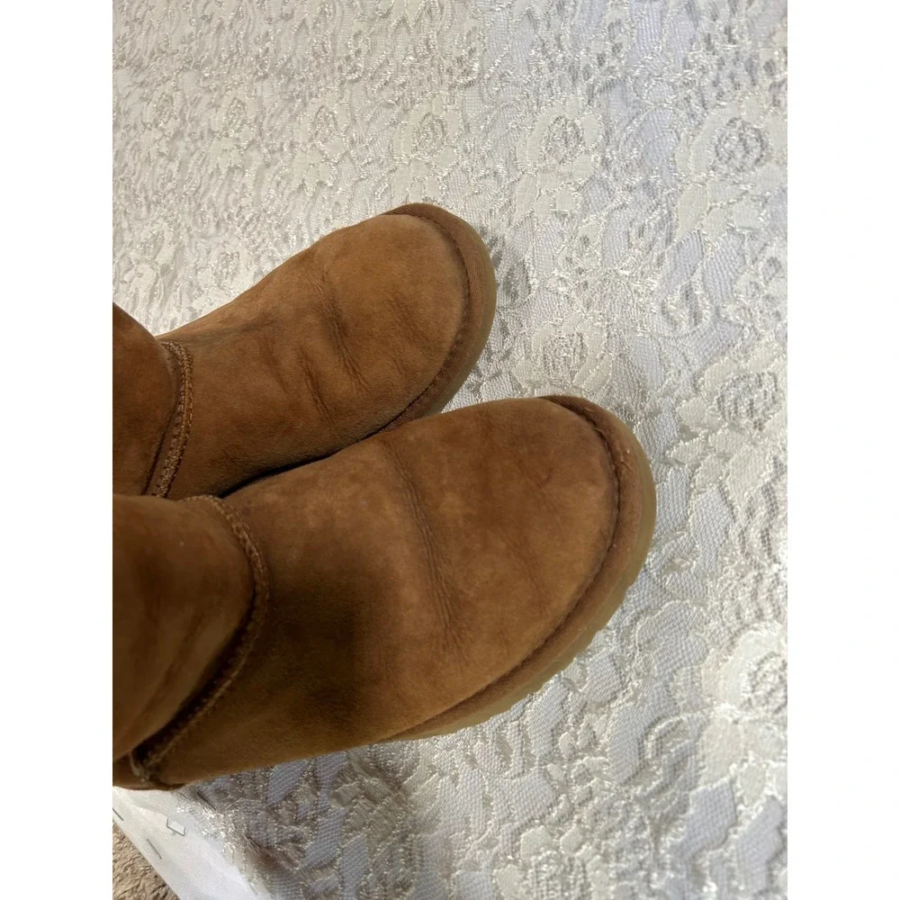 UGG Spiked Tan Tall Sheepskin Boots 5 Punk Edgy Grunge Handmade Y2K Boho